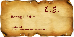 Beregi Edit névjegykártya